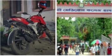 রামেকে বৈদ্যুতিক তার সরানোর অভিযোগ, মোটরসাইকেল ফেলে ঠিকাদার উধাও