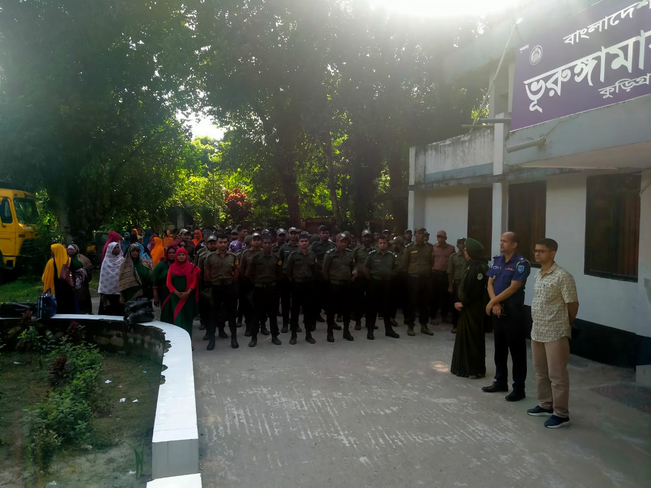 ভূরুঙ্গামারীতে শারদীয় দুর্গাপূজা উপলক্ষে নিরাপত্তা জোরদার